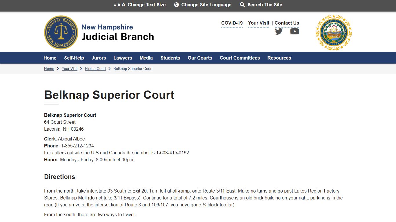 Belknap Superior Court | New Hampshire Judicial Branch