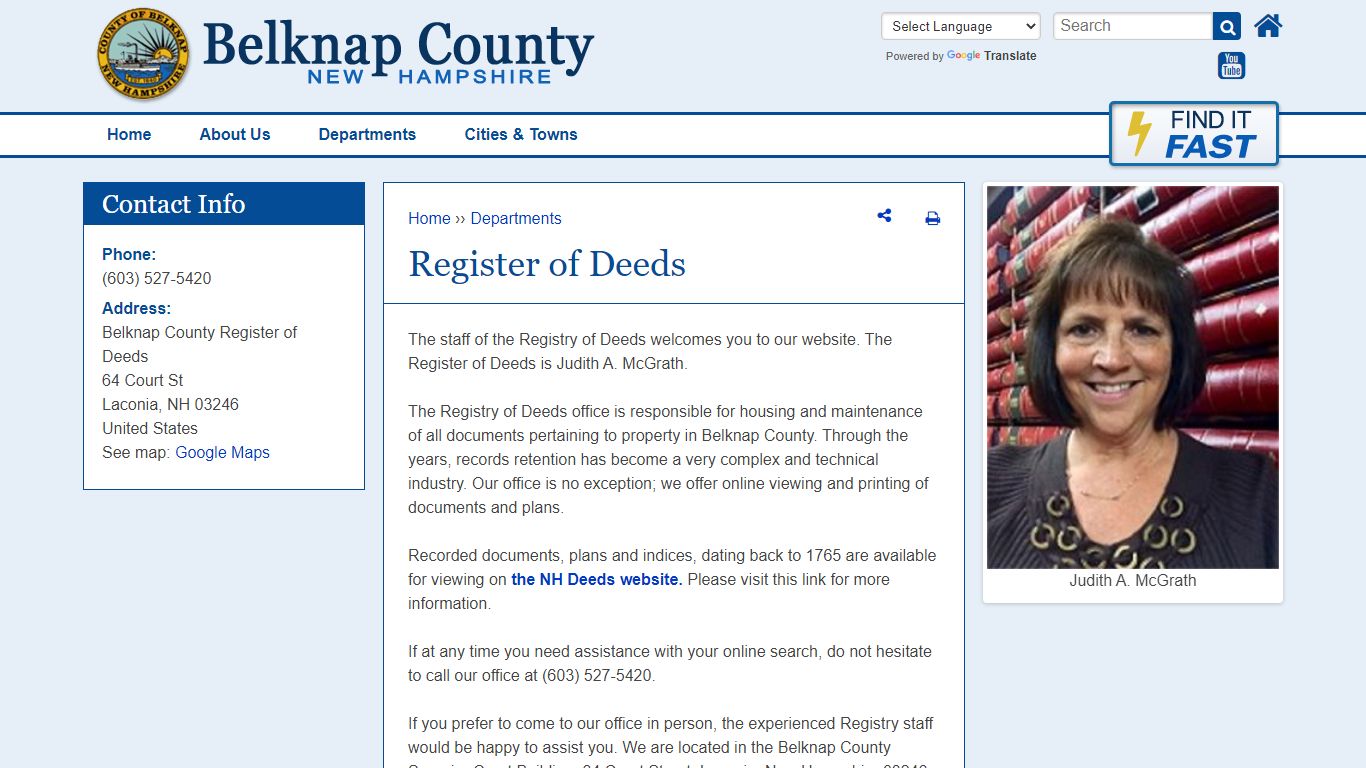 Register of Deeds | Belknap County NH