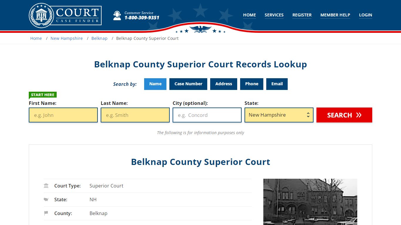 Belknap County Superior Court Records Lookup - CourtCaseFinder.com