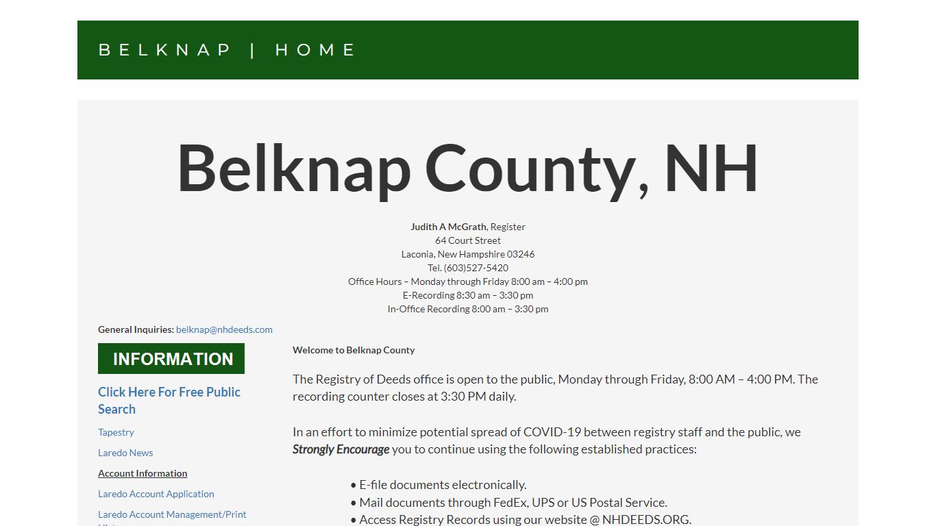 Belknap | Home - NHDeeds.org